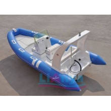 Barco de pesca inflável de fibra de vidro de casco rígido